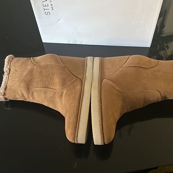 STEVEN NEW YORK MARBELLA FAUX LEATHER HEEL ANKLE BOOTS tan 8.5 - Picture 5 of 12